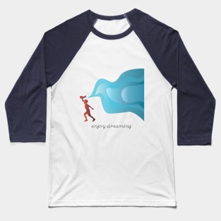 Kid Running with Aircraft Enjoy Dreaming Baseball T-Shirt